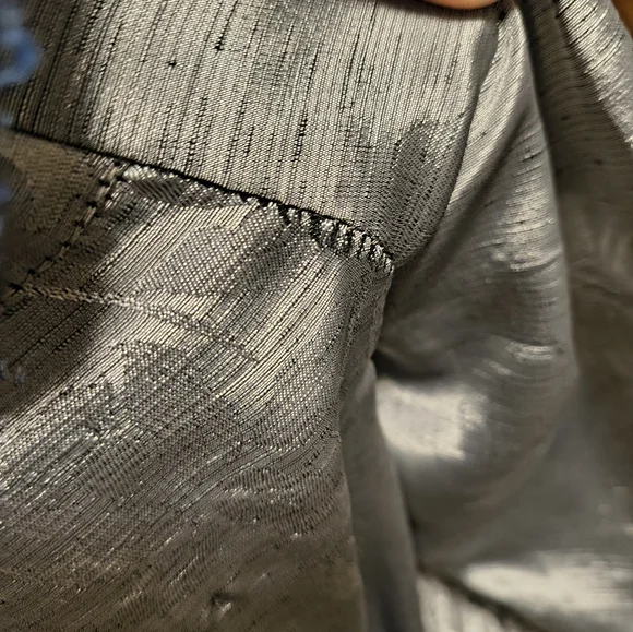 Vintage Scott McClintock For Gunne Sax Dress Silver Size 12 - Picture 9 of 9